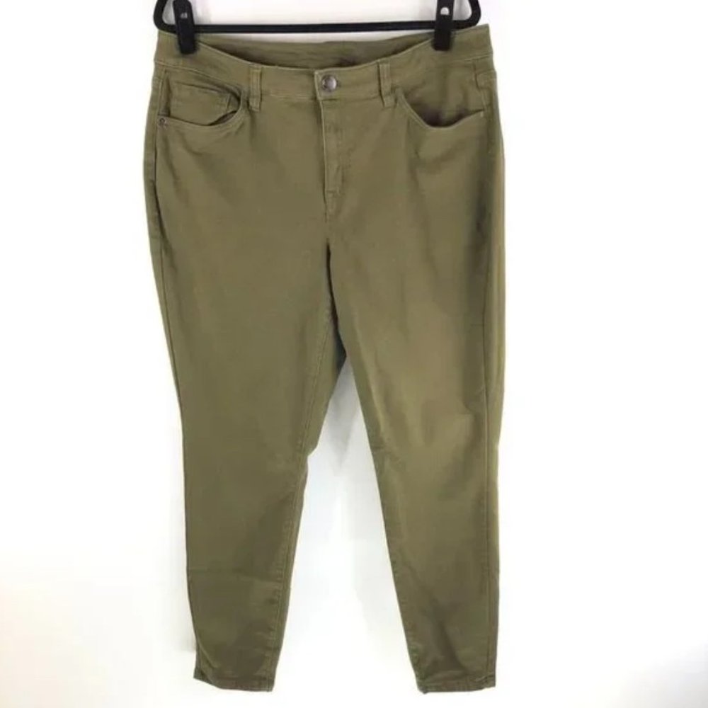Lane Bryant Olive High-Wasted Skinny Jeans Size 16
